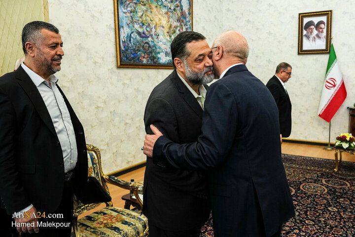 دیدار مسئول ارتباطات اسلامی جنبش حماس با محمد باقر قالیباف
