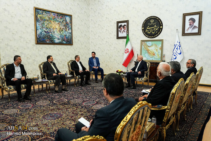 دیدار مسئول ارتباطات اسلامی جنبش حماس با محمد باقر قالیباف