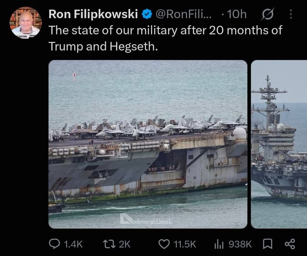 Kalawangin na Kondisyon ng USS Abraham Lincoln