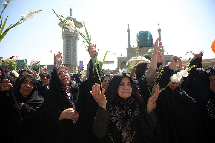 استقبال باشکوه اهالی دیار اهل بیت(ع) از کاروان نمادین ورود بانوی کرامت به قم