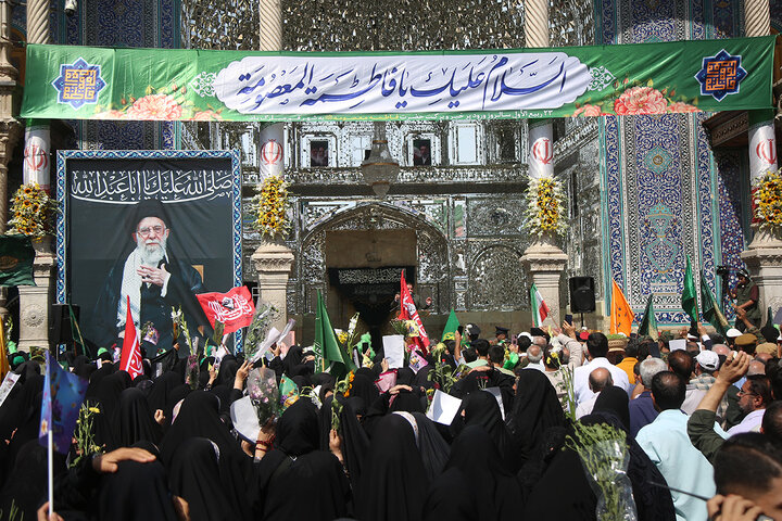 استقبال باشکوه اهالی دیار اهل بیت(ع) از کاروان نمادین ورود بانوی کرامت به قم
