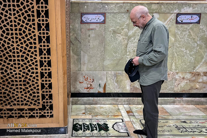 حضور محمد باقر قالیباف در حرم مطهر حضرت عبدالعظیم حسنی(ع)