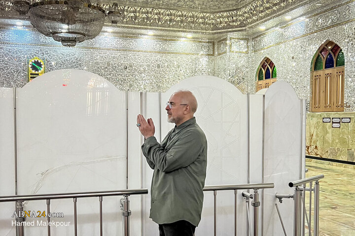 حضور محمد باقر قالیباف در حرم مطهر حضرت عبدالعظیم حسنی(ع)