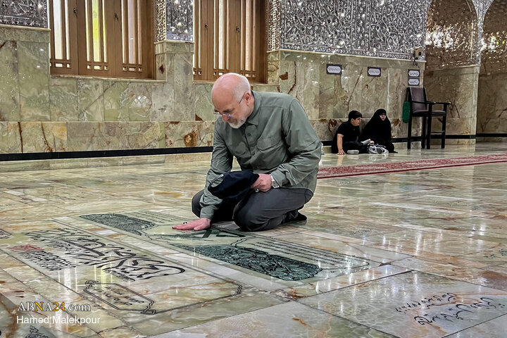 حضور محمد باقر قالیباف در حرم مطهر حضرت عبدالعظیم حسنی(ع)