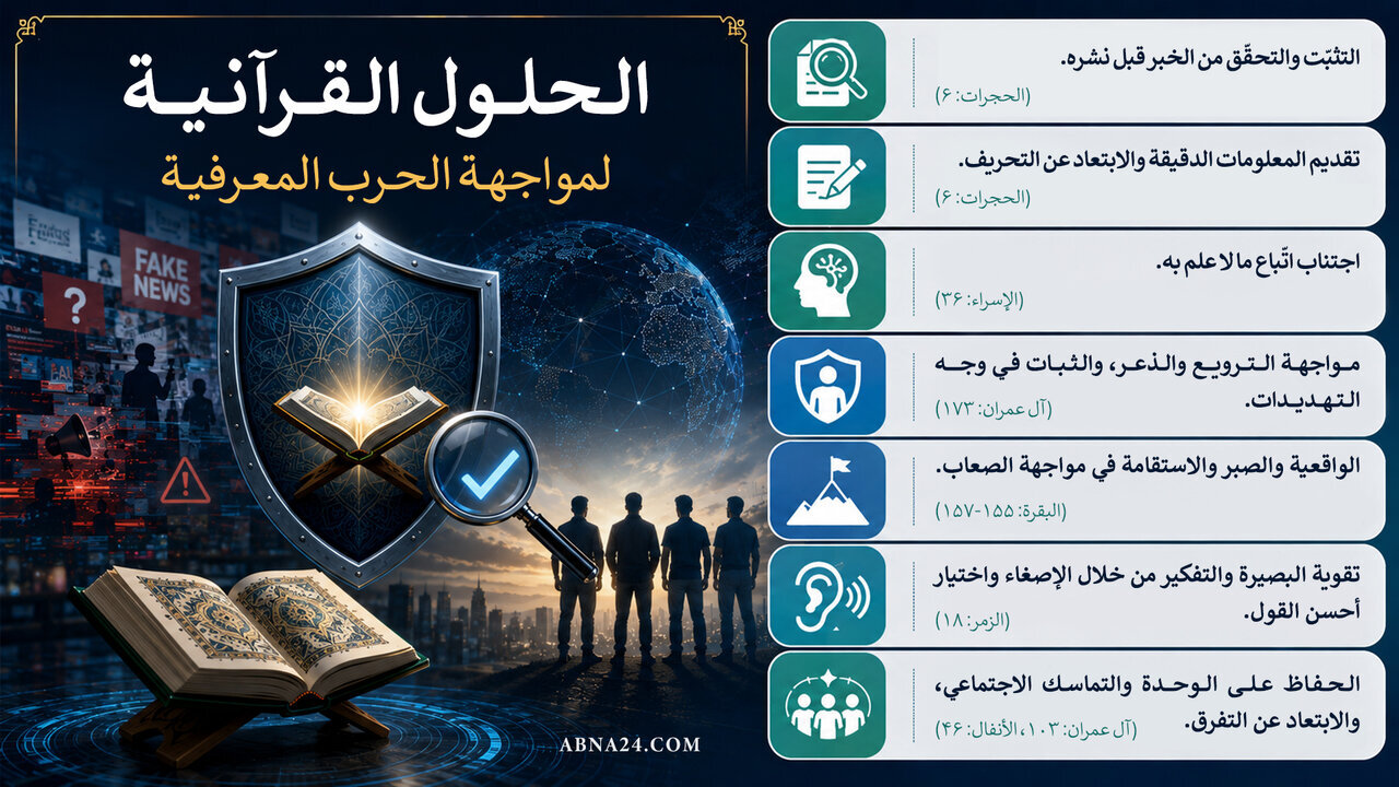 إنفوغرافيك/ الحلول القرآنية لمواجهة الحرب المعرفية