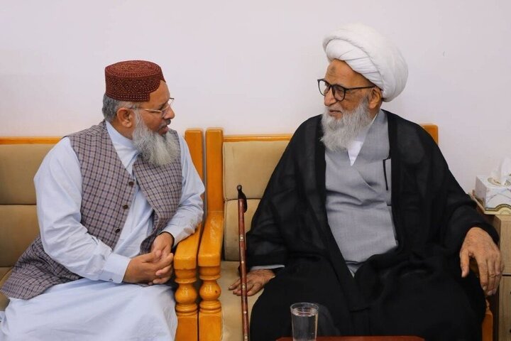 تأکید بر وحدت امت اسلامی در دیدار مفتی پاکستان با آیت‌الله بشیر نجفی