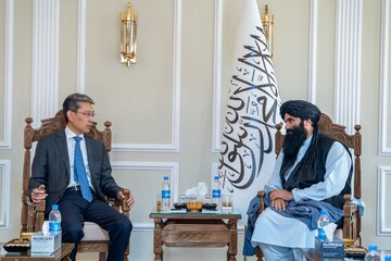 دیدار وزیر امور داخله طالبان با سفیر چین به مناسبت پایان مأموریت وی