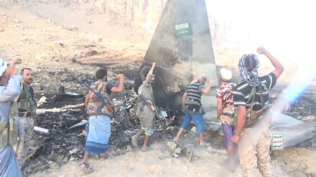 ယီမင် အန်ဆွာရိုလ္လာဟ် ပစ်ချခဲ့သည့် ဆော်ဒီ F-15 တိုက်လေယာဉ် အပျက်အစီးများ၏ ပုံရိပ်များ ထွက်ပေါ်  ။ ။ Photos