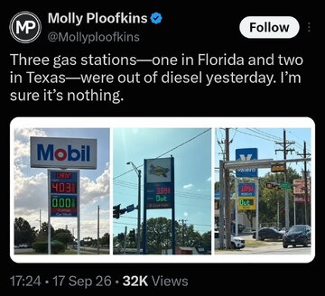 Naubos ang diesel sa Florida at Texas