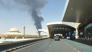 آتش‌سوزی مخزن سوخت آرامکو، پروازهای فرودگاه ریاض را مختل کرد
