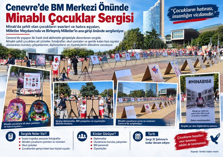 Cenevre’de BM Genel Merkezi önünde Minablı şehit çocuklar için sergi açıldı