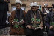 Photos: Condolences offered by servants of Hazrat Masoumeh Holy Shrine to Ayatollah Shobeiri Zanjani's office