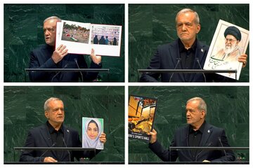 Mga larawang itinaas ni Dr. Pezeshkian sa United Nations