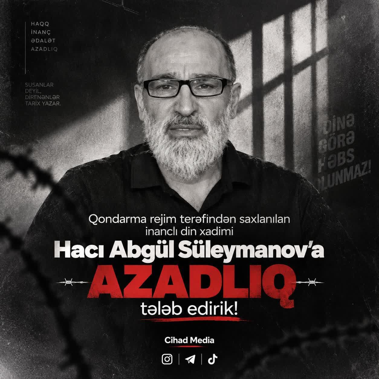 Hicabın yenidən əliyevlər sülalə rejimi tərəfindən təhsil müəssisələrində qadağan edilməsinə etiraz edən Hacı Abgül saxlanıldı