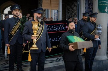 تقرير مصور/ موكب العتبة العلويّة يُحيي ذكرى شهادة السيّدة فاطمة المعصومة (ع) بمدينة قم