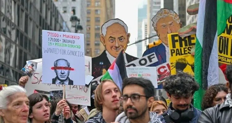 Milhares protestam em Nova York contra a presença de Netanyahu