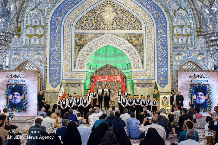 مراسم بزرگداشت شهید سیدحسن نصرالله در حرم مطهر رضوی