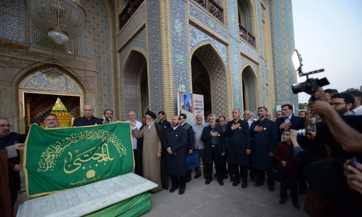 گزارش تصویری/ رونمایی از سنگ مرقد مطهر حضرت عبدالعظیم(ع)