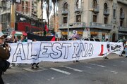 Foro Itinerante, Plataforma de Solidaridad, Movimiento de Solidaridad y partidos políticos encabezan masivo «Banderazo» en solidaridad con Palestina