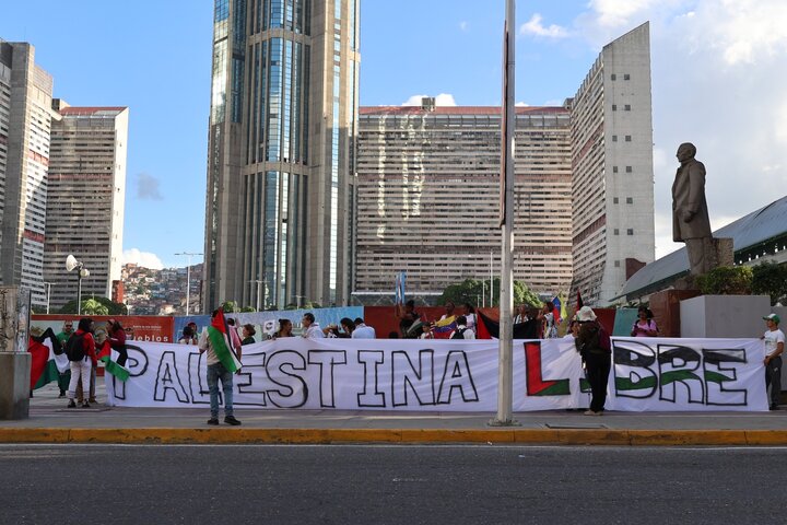 Informe fotográfico | Banderas palestinas ondean en Caracas en solidaridad con el pueblo de Gaza