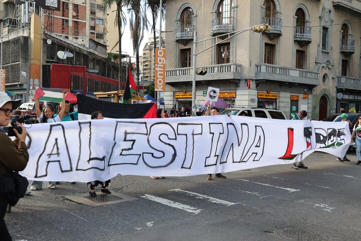 Informe fotográfico | Banderas palestinas ondean en Caracas en solidaridad con el pueblo de Gaza