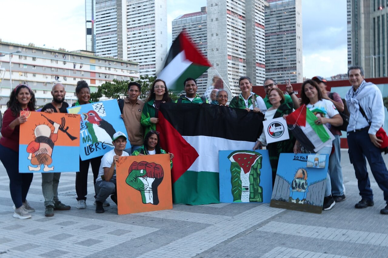Informe fotográfico | Banderas palestinas ondean en Caracas en solidaridad con el pueblo de Gaza