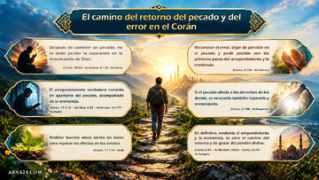 El camino de regreso del pecado y el error en el Corán