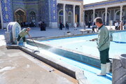 Photos: Dusting of courtyards of Hazrat Masoumeh Holy Shrine