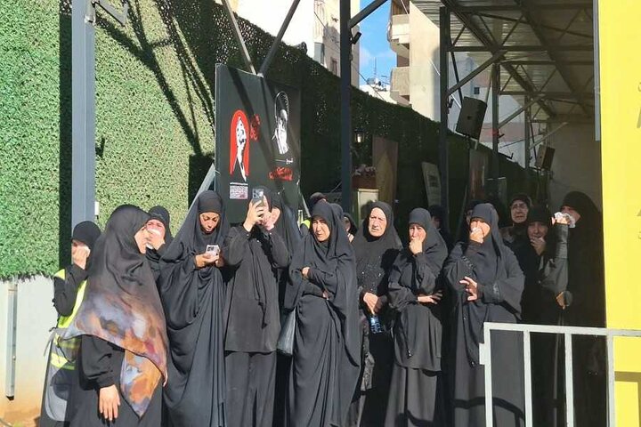 تقرير مصور/ مراسم تشييع لشهيدة في روضة جنة الزهراء (ع) بمنطقة الكفاءات اللبنانية