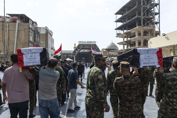 تقرير مصور/  مراسم تشييع الوجبة السادسة لرفات شهداء سجن بادوش في النجف الأشرف