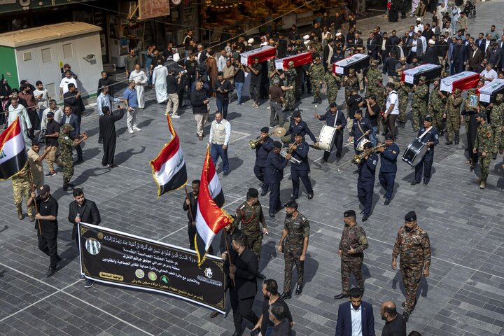 تقرير مصور/  مراسم تشييع الوجبة السادسة لرفات شهداء سجن بادوش في النجف الأشرف