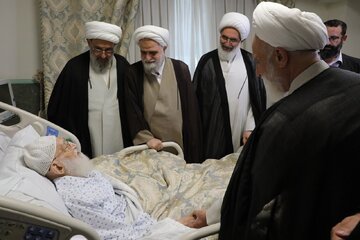 زيارة ممثلي قائد الثورة الإسلامية لآية الله نوري الهمداني