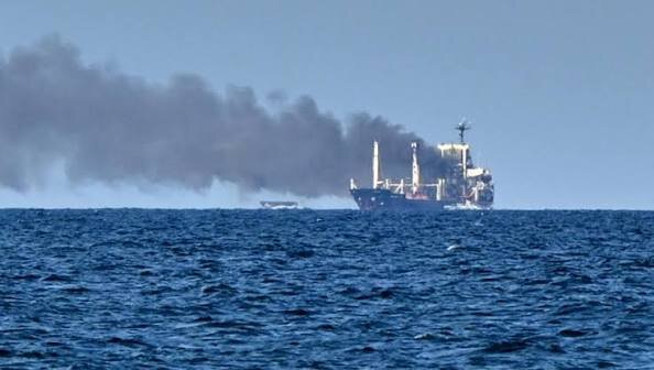 IRGC Navy Says LPG Carrier NV Sunshine Hit and Caught Fire in Strait of Hormuz