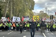 Thousands of pro-Palestine demonstrators march through central London