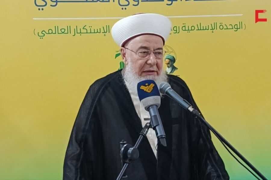 الشيخ غازي حنينة يشدد على ضرورة التضامن مع المقاومة في غزة ولبنان وإيران واليمن
