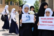 Vîdyo | Pêla protestoyan li dibistanên Komara Azerbaycanê / Hikûmeta Aliyev li dibistanan qedexeya hicabê danî