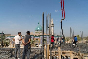 تقرير مصور/ استمرار أعمال تطوير البنية التحتية في مرقد السيدة شريفة بمدينة الحلة لتعزيز خدمات الزائرين
