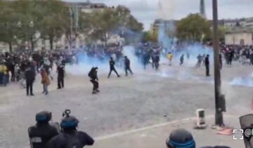 Video| Tear gas at water cannon sa Paris