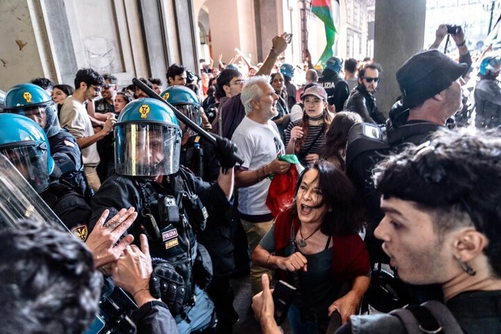تقرير مصور/ احتجاجات حاشدة في شوارع إيطاليا على قتل الفلسطينيين ودعماً لغزة