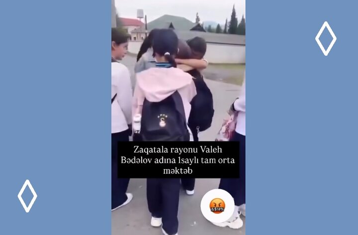 Видео \ Загатала 1 сајлы там орта мәктәбдә Һиҹаблы шаҝирдләр дәрсә буртахылмыр