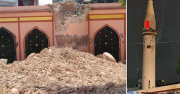 انهيار مئذنة مجمع ديني شيعي تاريخي في الهند