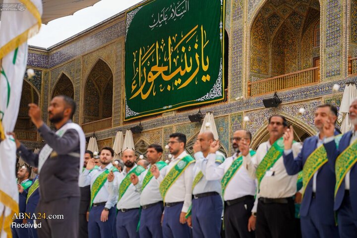 گل‌آرایی حرم مطهر امام علی(ع) در آستانه میلاد حضرت زینب(س)