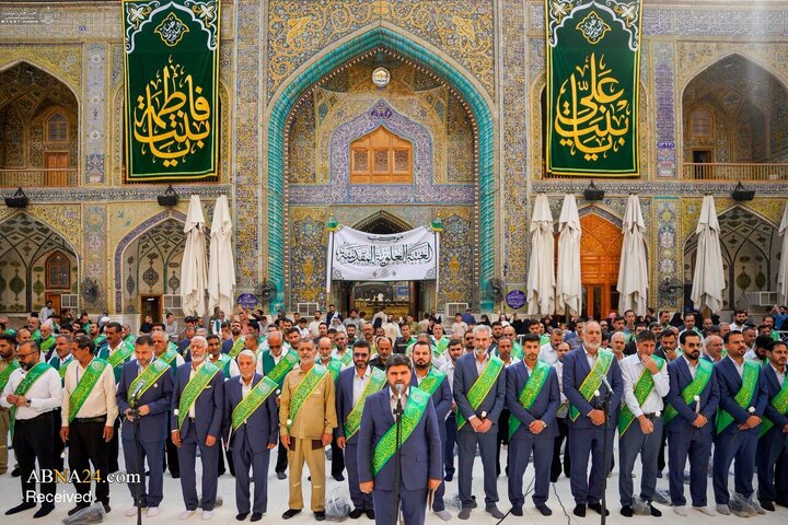 گل‌آرایی حرم مطهر امام علی(ع) در آستانه میلاد حضرت زینب(س)