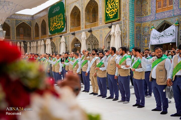 Foto / Hz. Zeynep’in (s.a) Doğum Günü Arefesinde İmam Ali’nin (a.s) Kutsal Türbesinin Çiçeklerle Süslenmesi