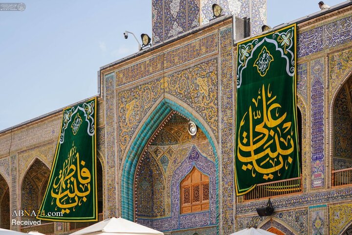 Foto / Hz. Zeynep’in (s.a) Doğum Günü Arefesinde İmam Ali’nin (a.s) Kutsal Türbesinin Çiçeklerle Süslenmesi