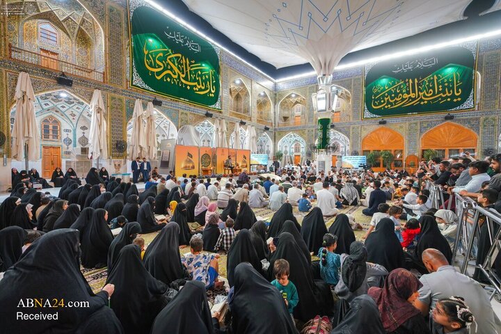 Foto / Hz. Zeynep’in (s.a) Doğum Günü Arefesinde İmam Ali’nin (a.s) Kutsal Türbesinin Çiçeklerle Süslenmesi