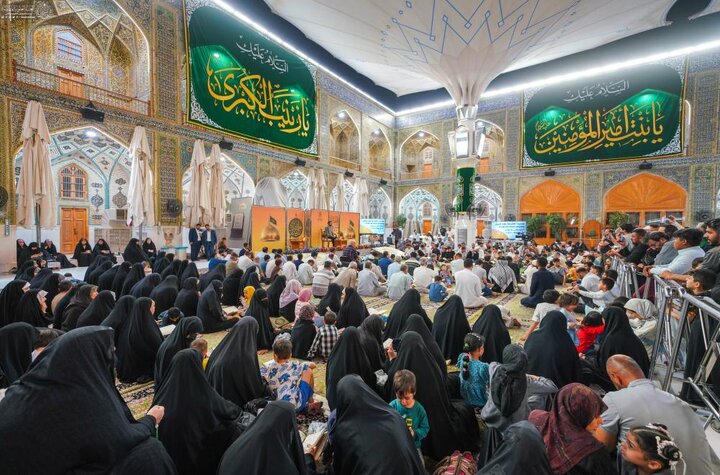 تقرير مصور/ إقامة محفل قرآنيّ احتفاءً بذكرى ولادة السيّدة زينب (ع) في حرم أمير المؤمنين(ع) بالنجف الأشرف