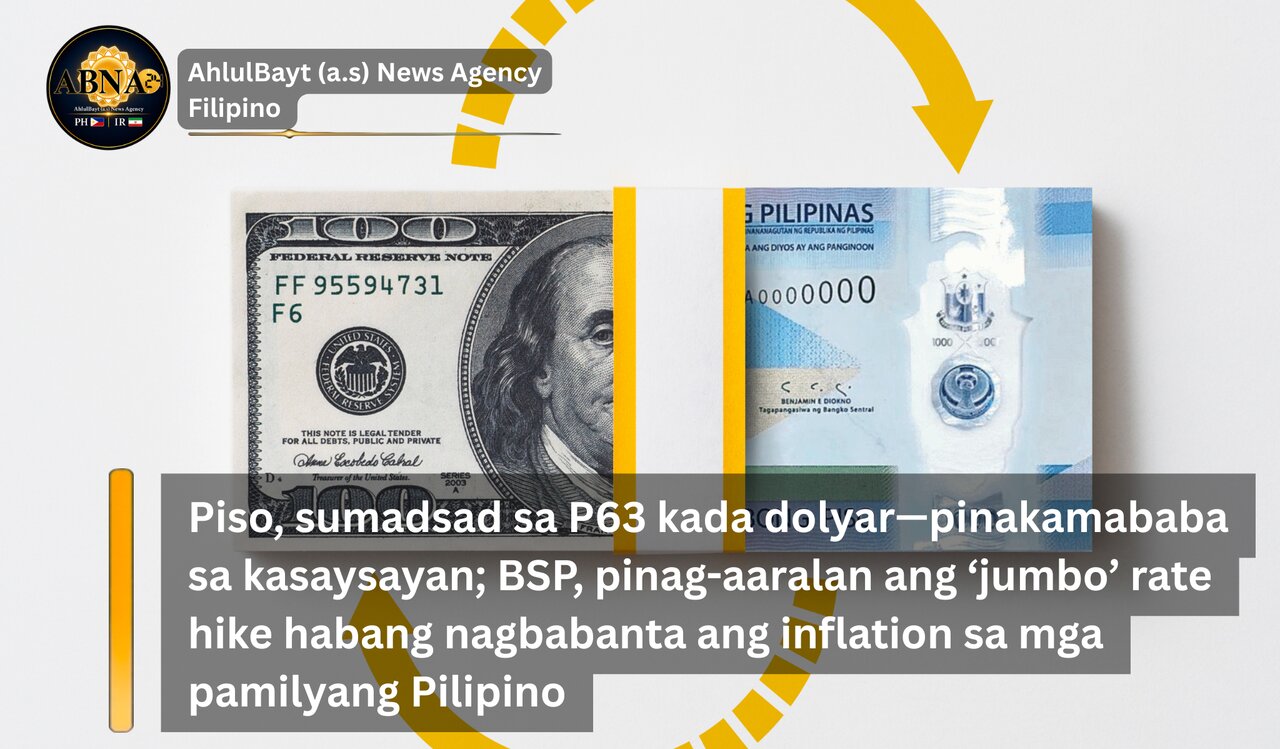 Piso, sumadsad sa P63 kada dolyar—pinakamababa sa kasaysayan; BSP, pinag-aaralan ang ‘jumbo’ rate hike habang nagbabanta