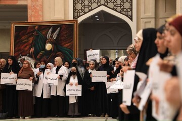 تجمع همبستگی دانشگاه الزهرا(س) کربلا در حمایت از دانشجویان محجبه آذربایجان