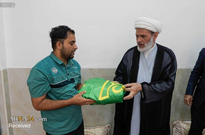 دیدار هیئتی از آستان مقدس علوی با مجروحان و خانواده‌های شهدای تجاوز آمریکایی صهیونیستی به عراق